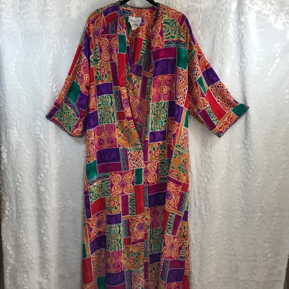 Vintage 80's Neiman Marcus Caftan Kaftan Dress MuMu - Picture 1 of 14